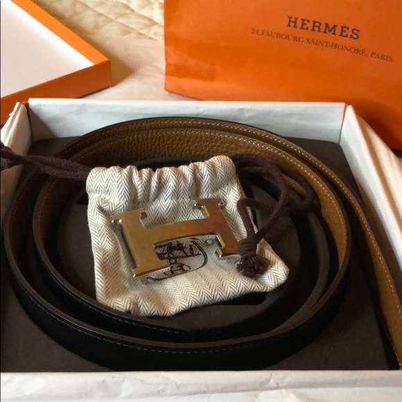 Hermes Accessories - Hermès reversible Belt With Silver H 95
